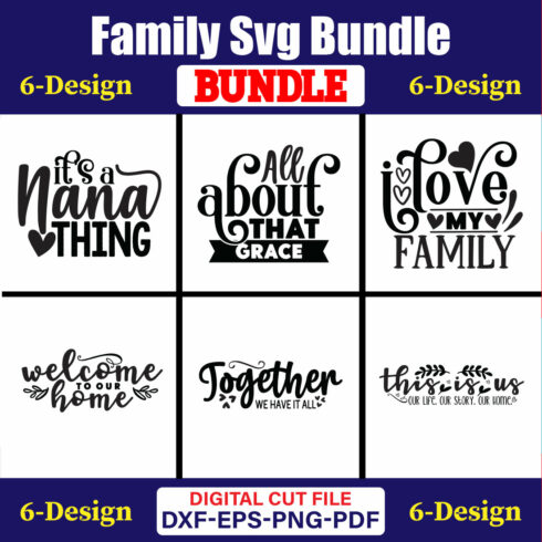 Family SVG T-shirt Design Bundle Vol-06 cover image.