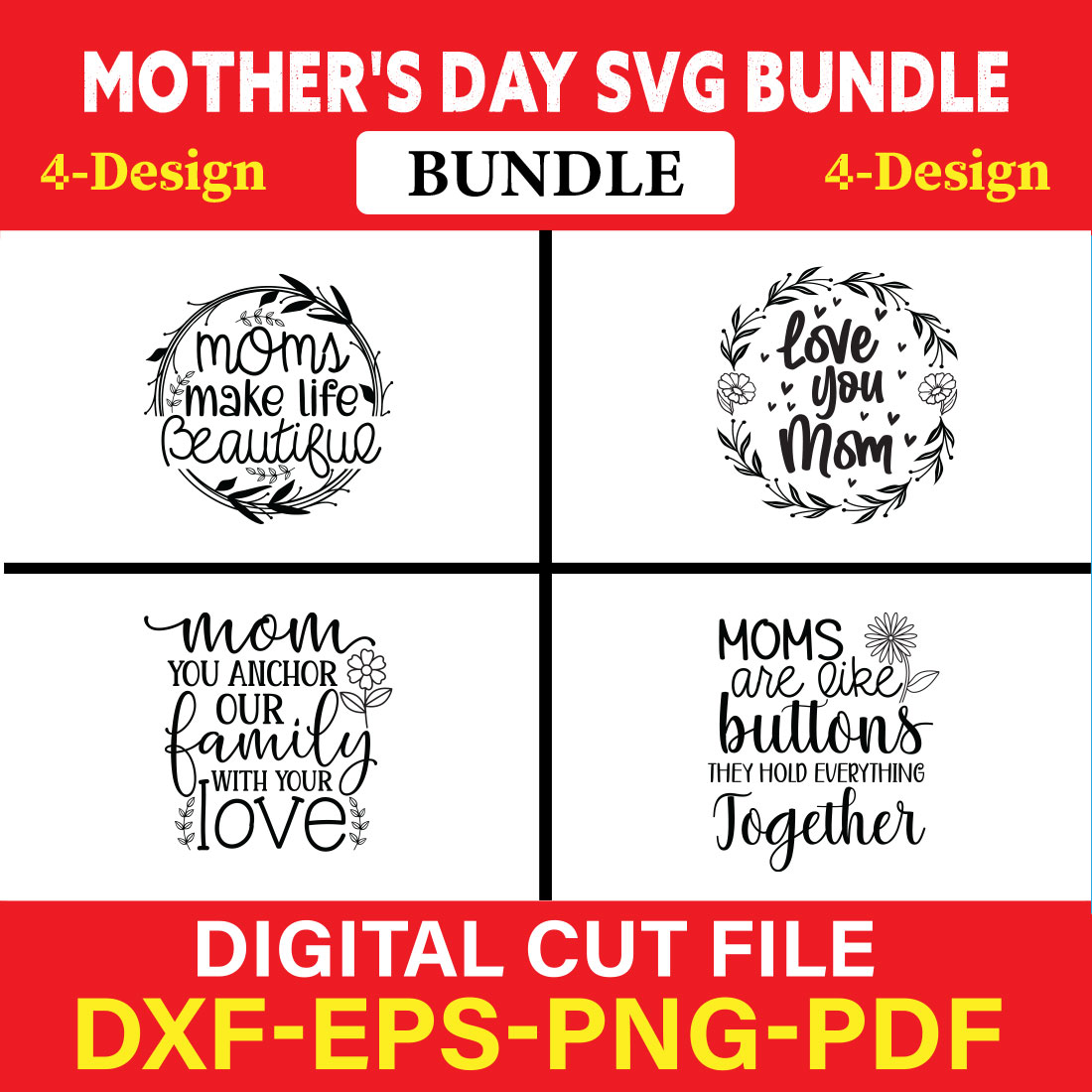 Mother's Day SVG T-shirt Design Bundle Vol-11 cover image.