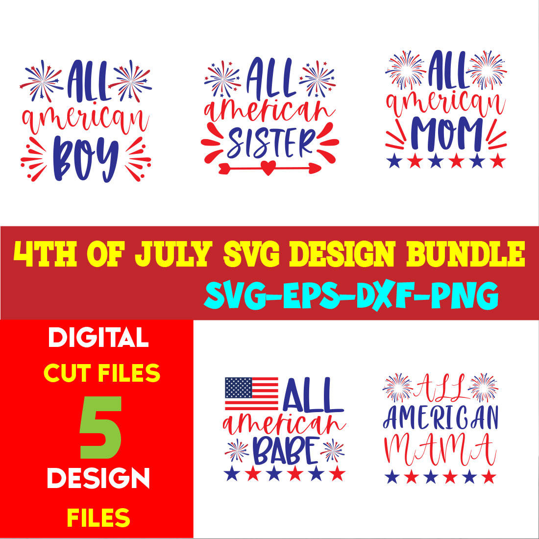 4th Of July Svg Design Bundle volume -01 cover image.