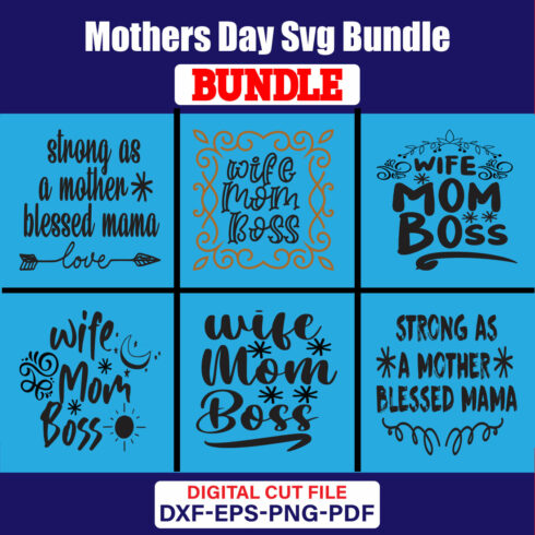 Mothers Day SVG T-shirt Design Bundle Vol-54 cover image.