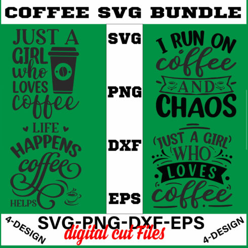 Coffee SVG Bundle, Funny Coffee SVG, Coffee Quote Svg, Caffeine Queen, Coffee Lovers, Coffee Obsessed Volume-03 cover image.