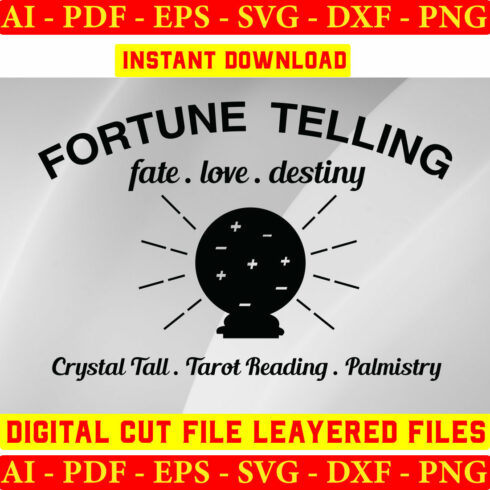 Fortune Telling Fate  Love  Destiny Crystal Tall  Tarot Reading  Palmistry cover image.