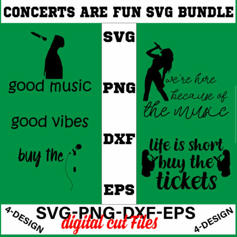 Concerts are Fun SVG T-shirt Design Bundle Volume-01 cover image.