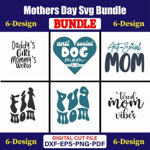 Mothers Day SVG Bundle, Mom life svg, Mama svg, Funny Mom Svg, Blessed mama svg, Mom of boys girls svg-Vol-102 cover image.
