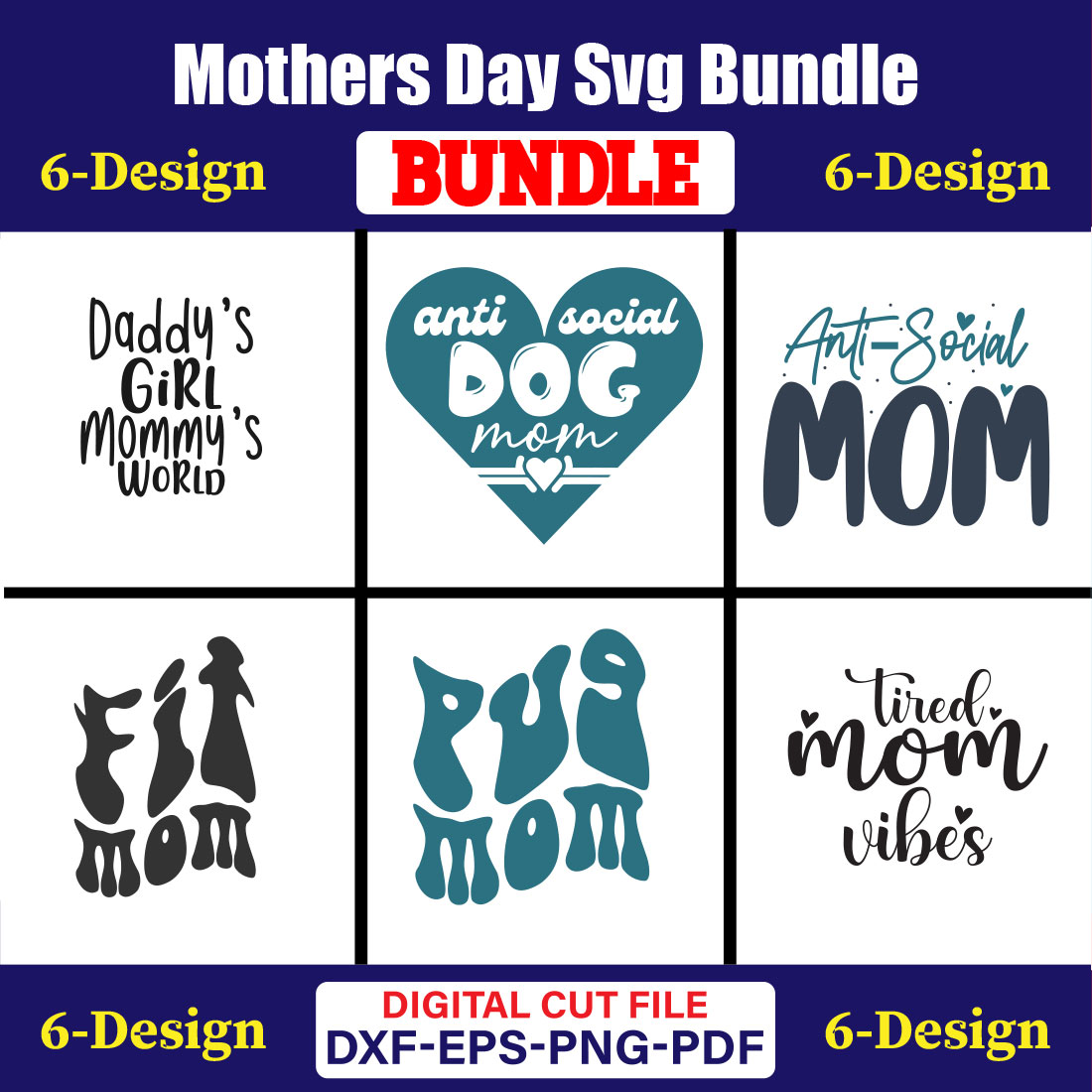 Mothers Day SVG Bundle, Mom life svg, Mama svg, Funny Mom Svg, Blessed mama svg, Mom of boys girls svg-Vol-102 cover image.