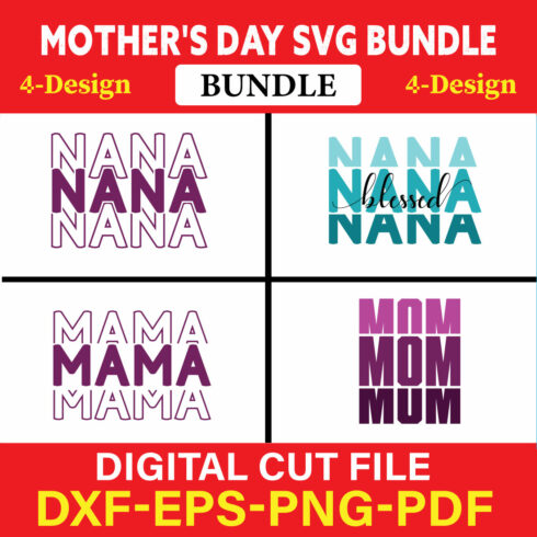 Mother's Day SVG T-shirt Design Bundle Vol-02 cover image.