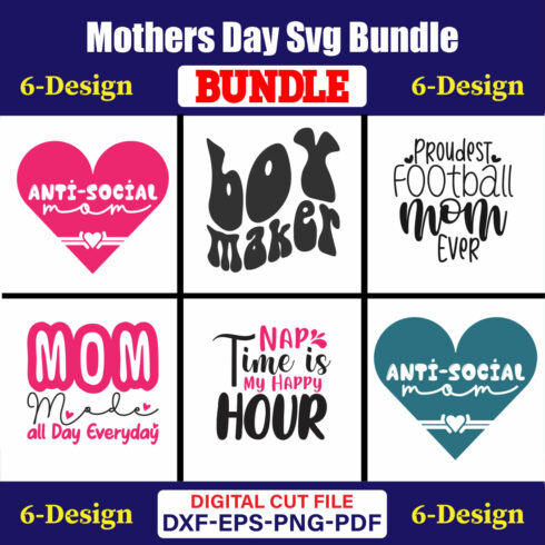 Mothers Day SVG Bundle, Mom life svg, Mama svg, Funny Mom Svg, Blessed mama svg, Mom of boys girls svg-Vol-101 cover image.