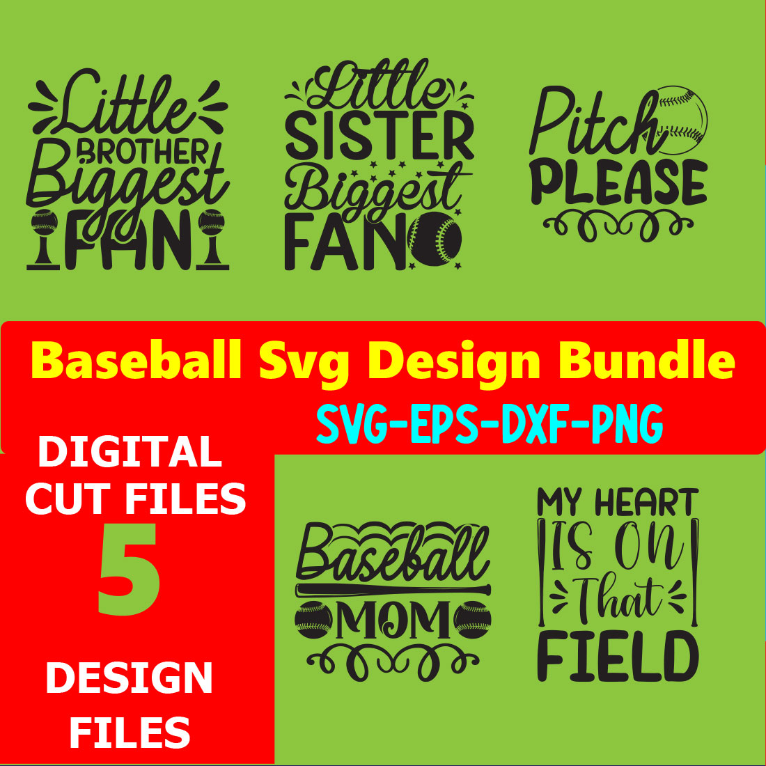 Baseball SVG T-shirt Design Bundle Volume-08 cover image.