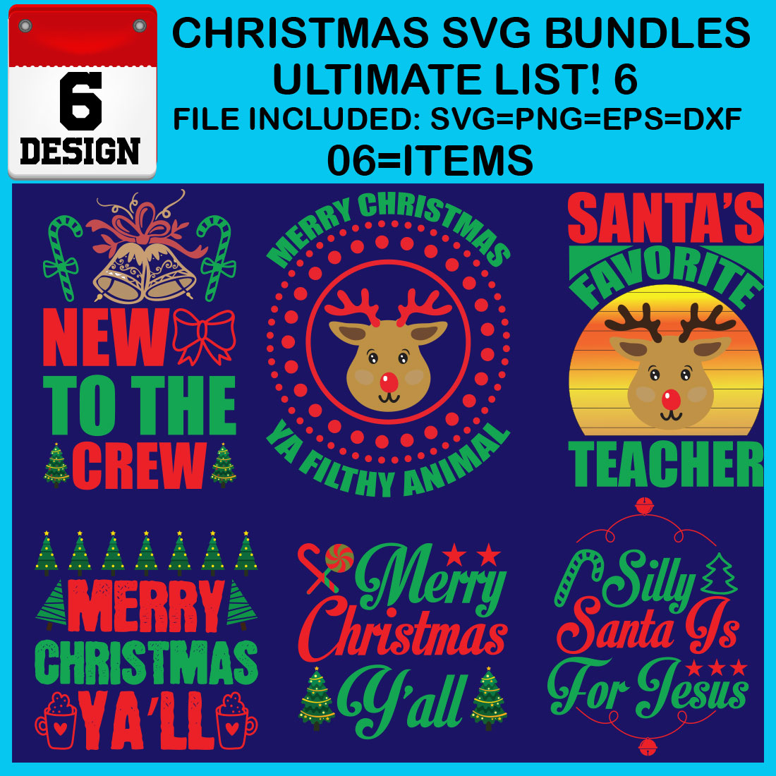 Ultimate List! 6 Christmas SVG Free Bundles cover image.