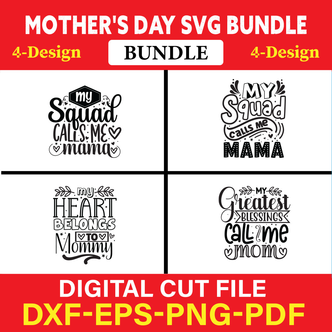 Mother's Day SVG T-shirt Design Bundle Vol-21 cover image.