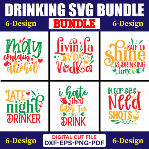 Drinking SVG T-shirt Design Bundle Vol-02 cover image.