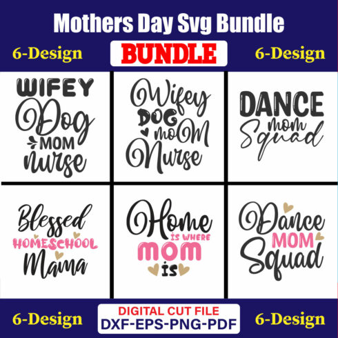 Mothers Day SVG Bundle, Mom life svg, Mama svg, Funny Mom Svg, Blessed mama svg, Mom of boys girls svg-Vol-66 cover image.