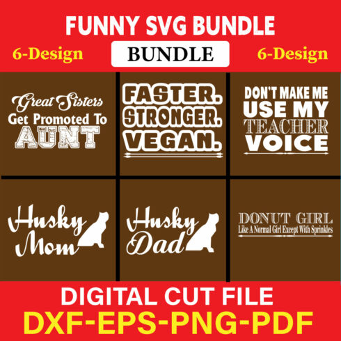 Funny SVG T-shirt Design Bundle Vol-02 cover image.