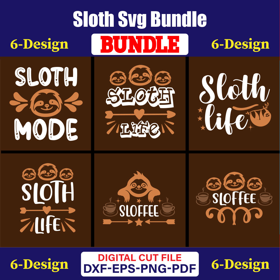 Sloth T-shirt Design Bundle Vol-03 cover image.