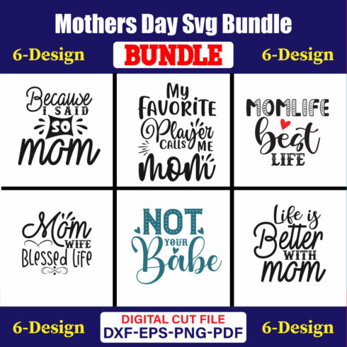 Mothers Day SVG Bundle, Mom life svg, Mama svg, Funny Mom Svg, Blessed mama svg, Mom of boys girls svg-Vol-122 cover image.