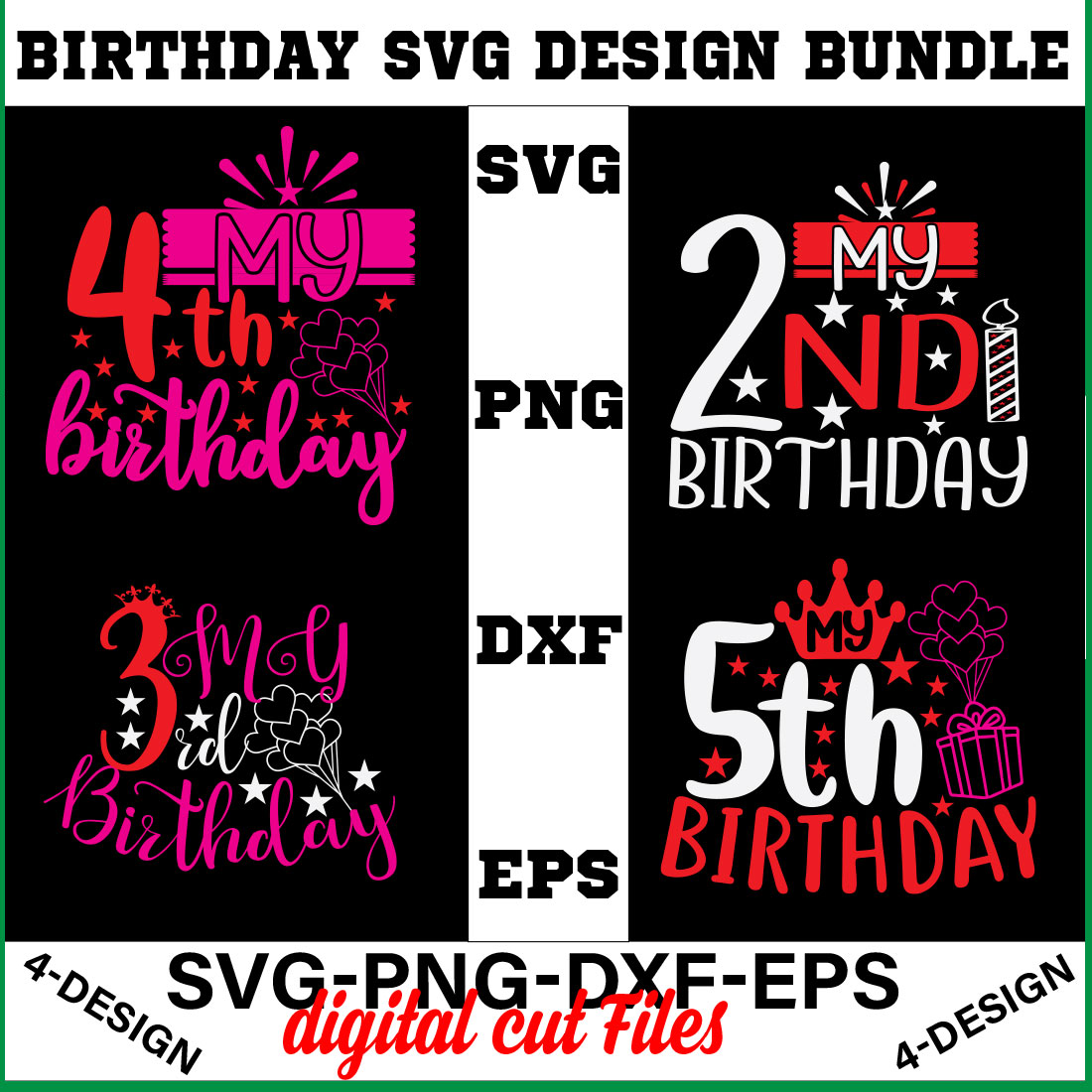 birthday svg design bundle Happy birthday svg bundle hand lettered birthday svg birthday party svg Volume-25 cover image.