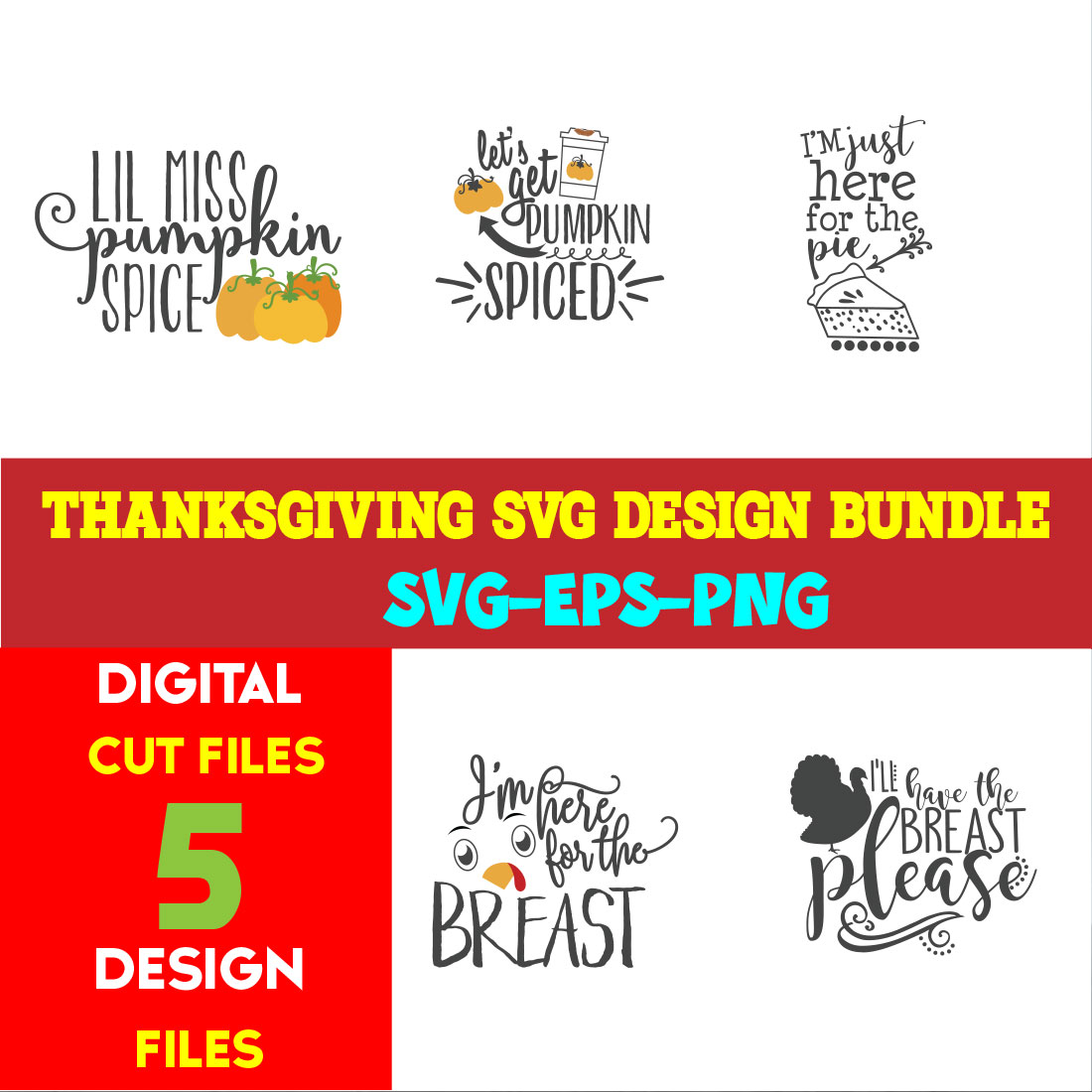 Thanksgiving T-shirt Design Bundle Volume-05 cover image.