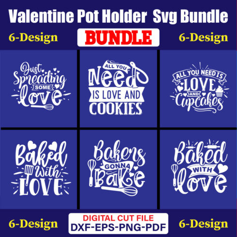 Valentine Pot Holder T-shirt Design Bundle Vol-01 cover image.