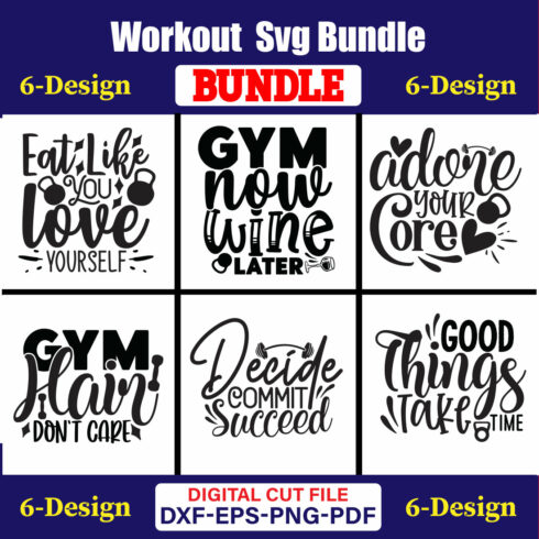 Workout T-shirt Design Bundle Vol-01 cover image.