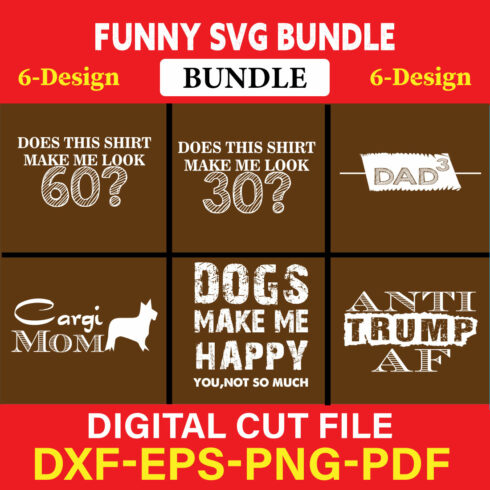 Funny SVG T-shirt Design Bundle Vol-01 cover image.