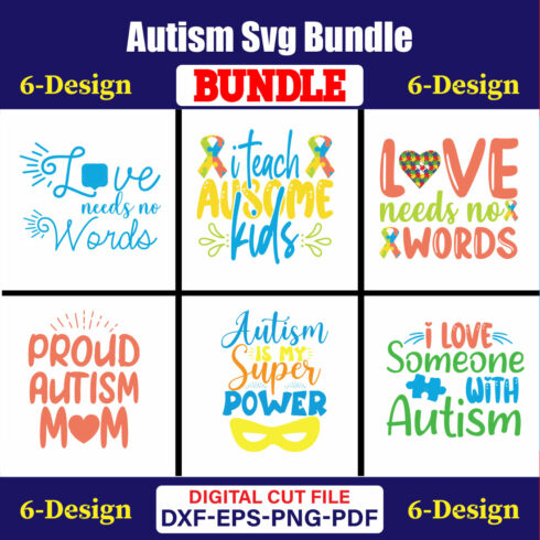 Autism Day T-shirt Design Bundle Vol-01 cover image.