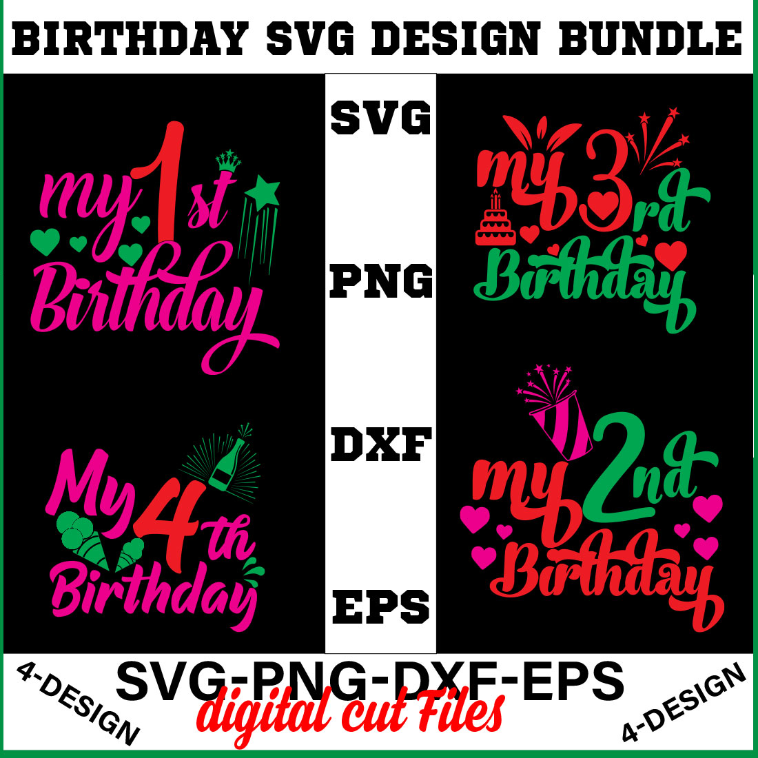 birthday svg design bundle Happy birthday svg bundle hand lettered birthday svg birthday party svg Volume-01 cover image.