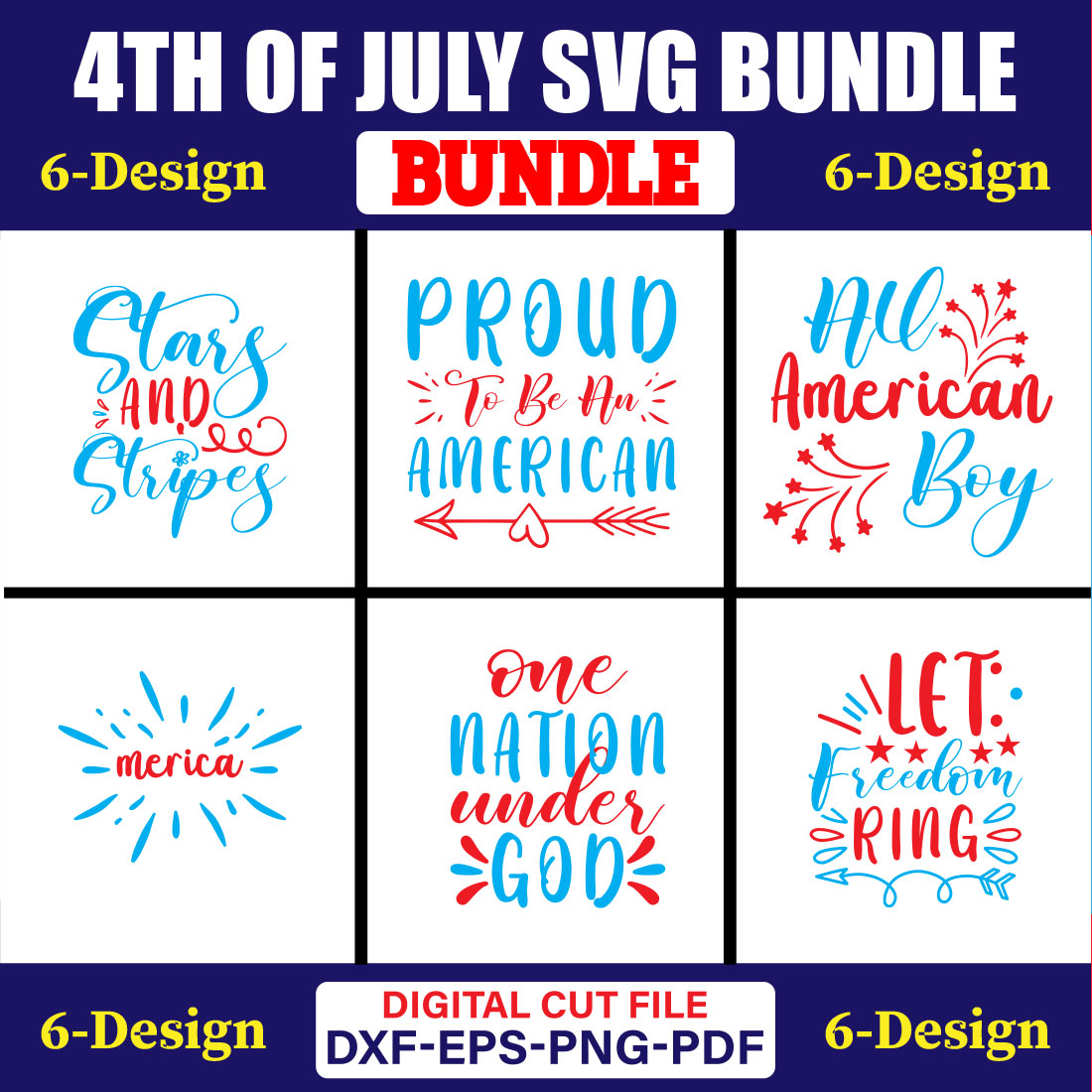 4th Of July SVG T-shirt Design Bundle Vol-18 cover image.