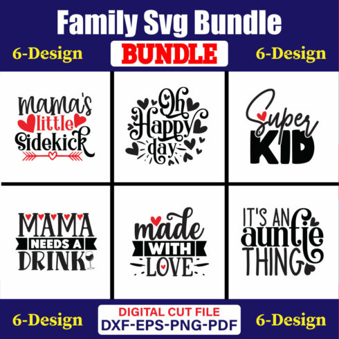 Family SVG T-shirt Design Bundle Vol-07 cover image.