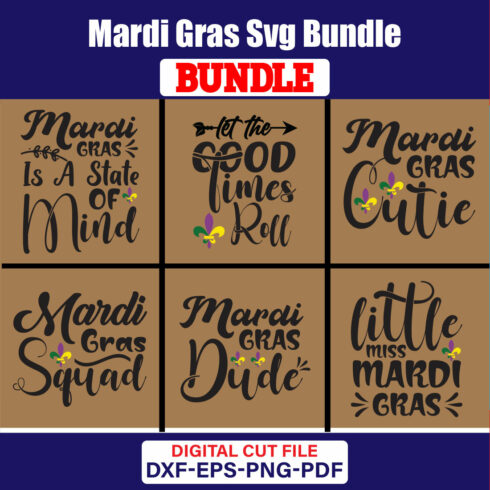 Mardi Gras T-shirt Design Bundle Vol-05 cover image.