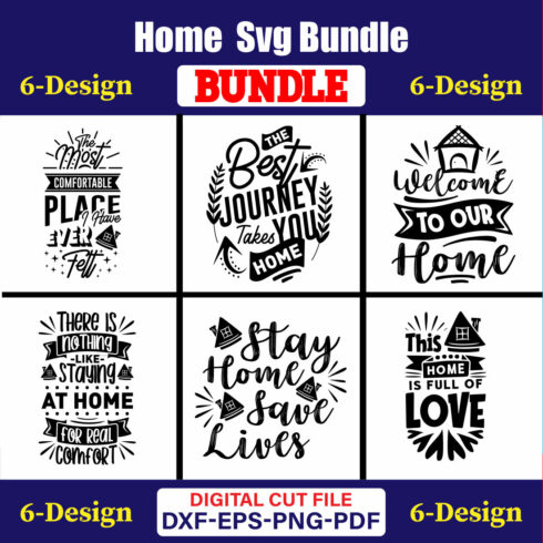 Home SVG T-shirt Design Bundle Vol-04 cover image.