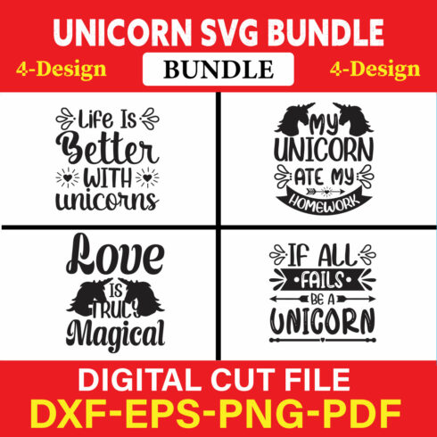 Unicorn T-shirt Design Bundle Vol-3 cover image.