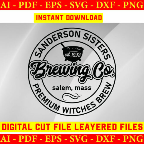 Sanderson Sisters Est 1693 Brewing Co Salem, Ma Premium Witches Brew cover image.