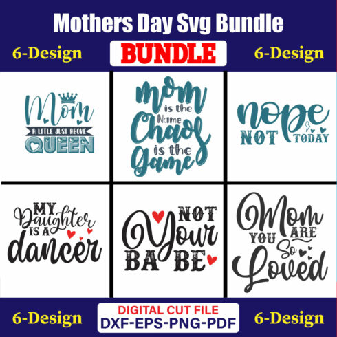 Mothers Day SVG Bundle, Mom life svg, Mama svg, Funny Mom Svg, Blessed mama svg, Mom of boys girls svg-Vol-119 cover image.