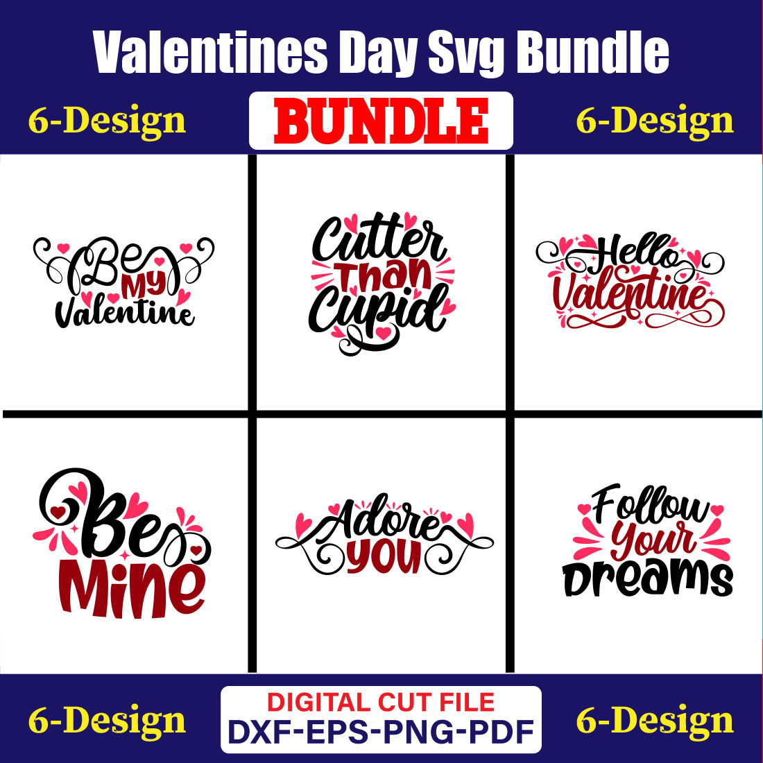 Valentines Day T-shirt Design Bundle Vol-47 cover image.