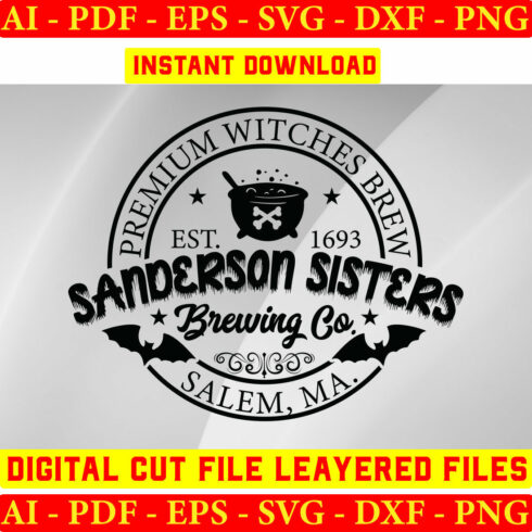Premium Witches Brew Est 1693 Sanderson Sisters Brewing Co Salem, Ma cover image.