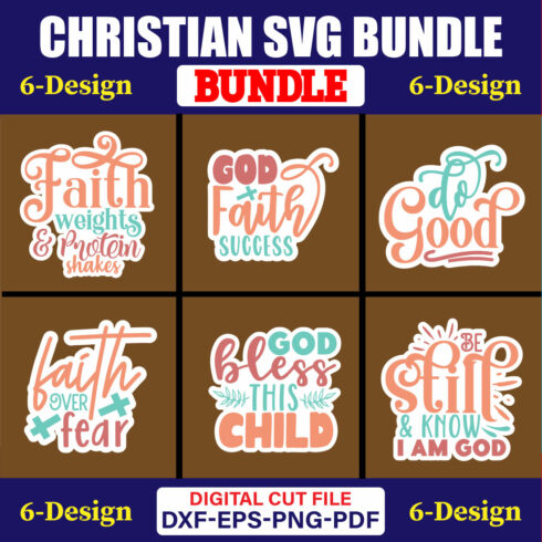 Christian SVG T-shirt Design Bundle Vol-33 cover image.