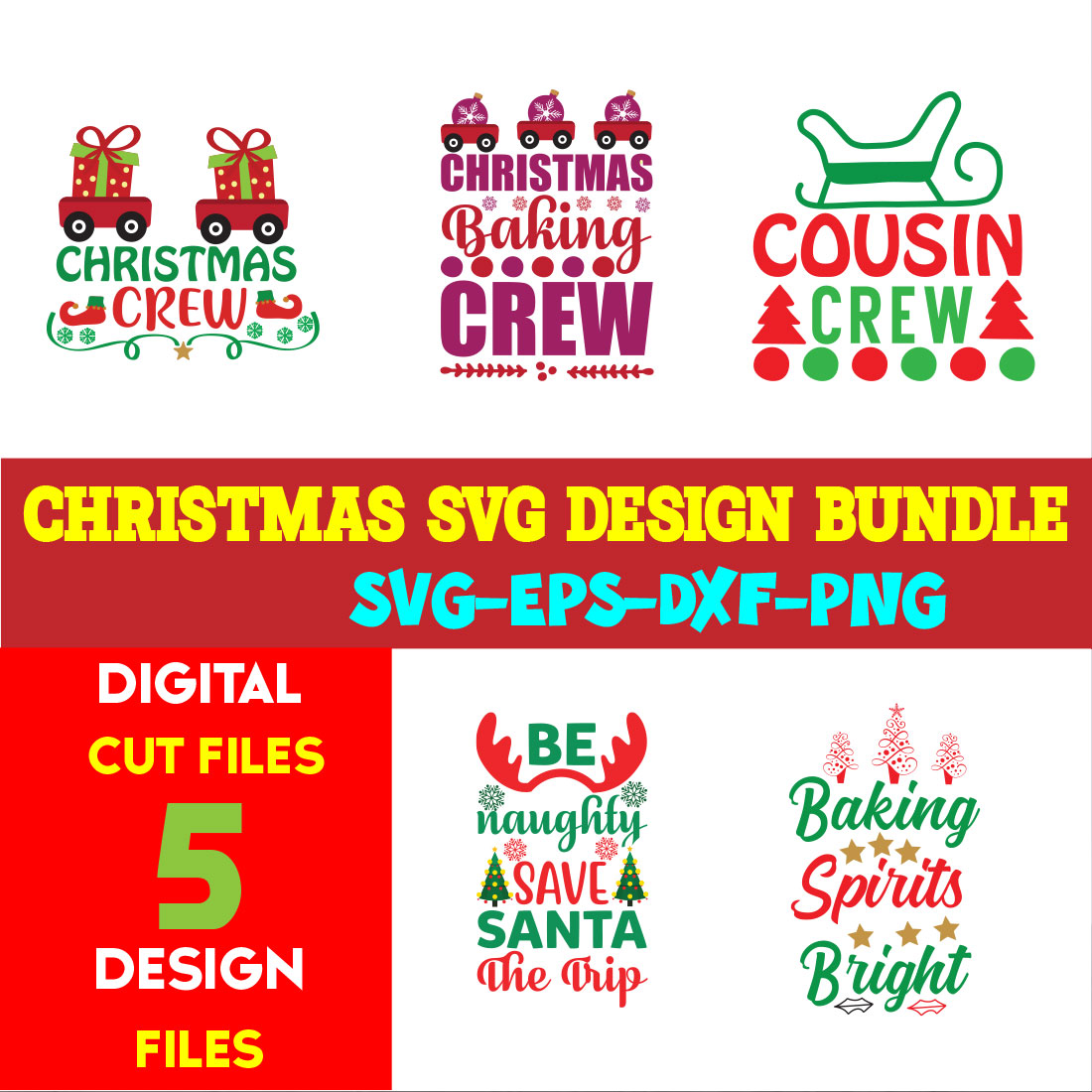 Christmas T-shirt Design SVG Bundle Free Volume-38 cover image.