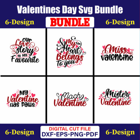 Valentines Day T-shirt Design Bundle Vol-50 cover image.