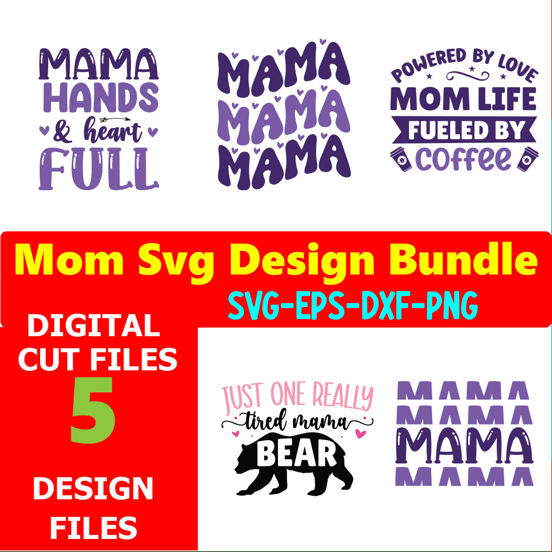 Mom SVG T-shirt Design Bundle Volume-08 cover image.