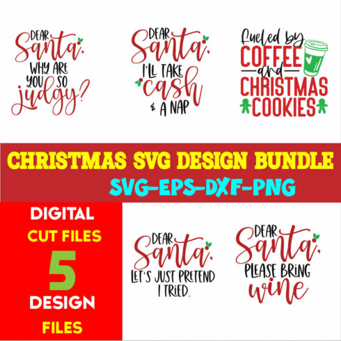 Christmas T-shirt Design SVG Bundle Free Volume-47 cover image.