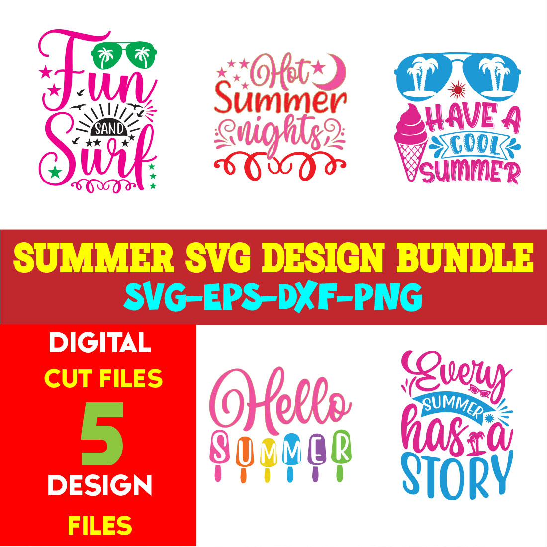 Summer T-shirt Design Bundle Volume -05 cover image.