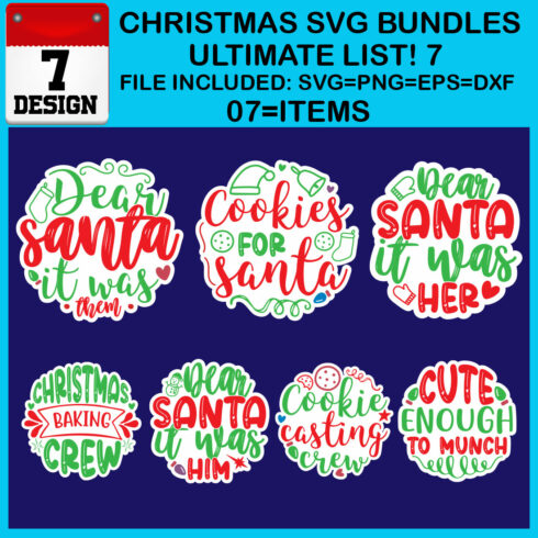 Free Ultimate List! 7 Christmas SVG Bundles cover image.