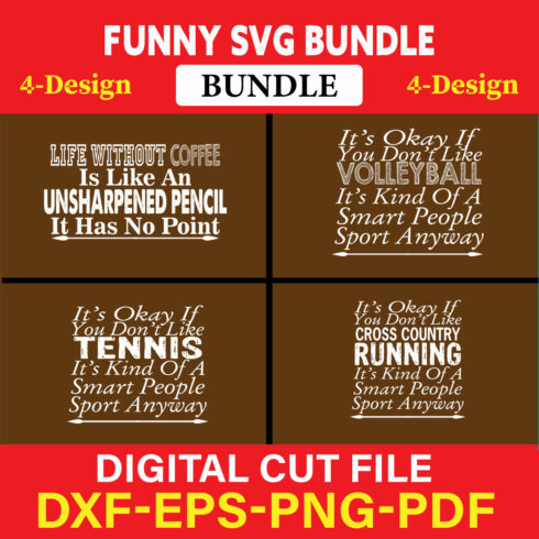 Funny SVG T-shirt Design Bundle Vol-15 cover image.