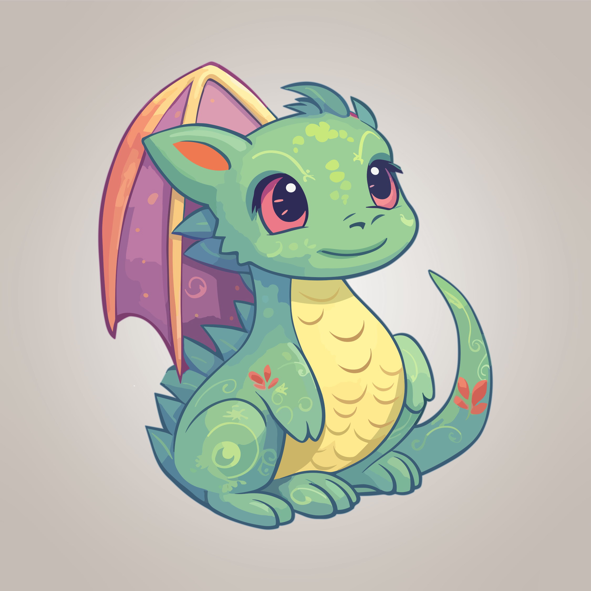 Cute Little Dragon Character Illustration Collection preview image.