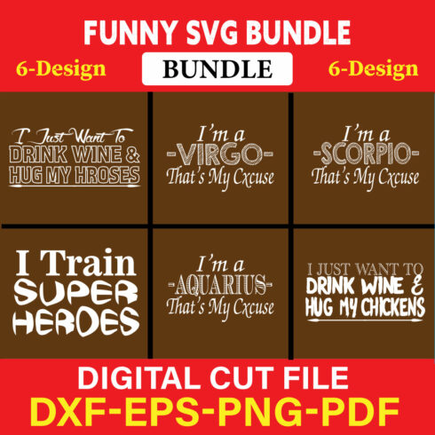 Funny SVG T-shirt Design Bundle Vol-13 cover image.