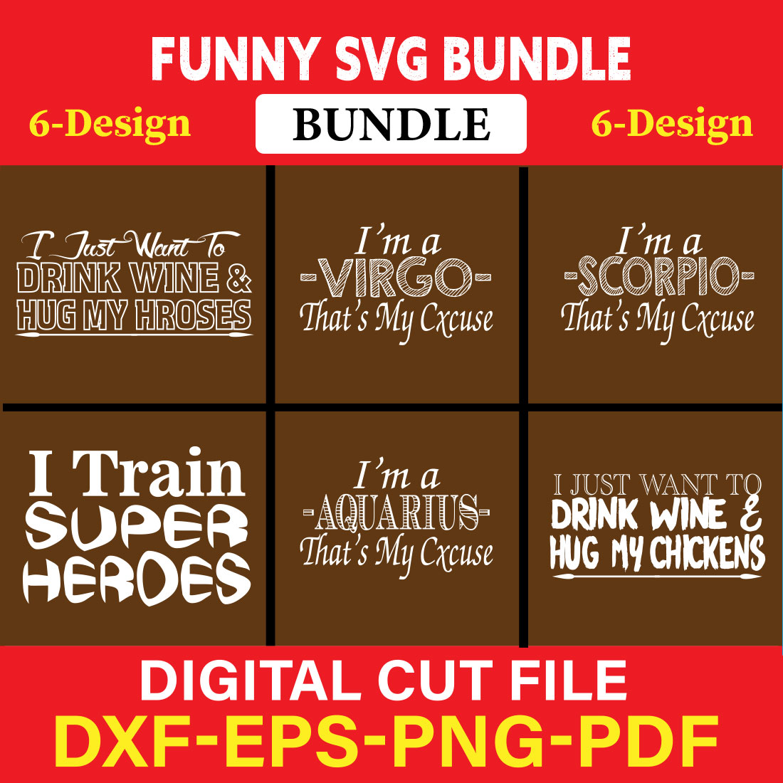 Funny SVG T-shirt Design Bundle Vol-13 cover image.