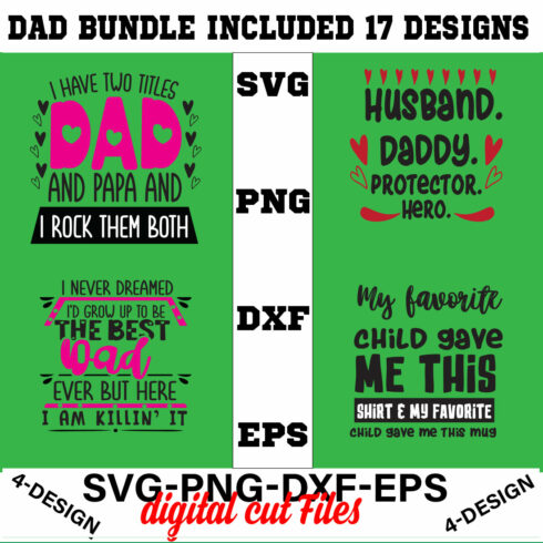 Daddy And Me SVG Bundle, Dad Kids Baby Son Daughter Girl Boy, Matching Outfit, Family Shirts, Digital Cut File, Fathers Day Gift, Dad Life cover image.