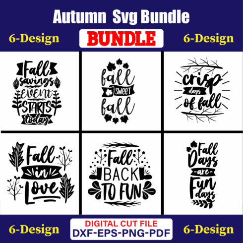 Autumn SVG T-shirt Design Bundle Vol-02 cover image.