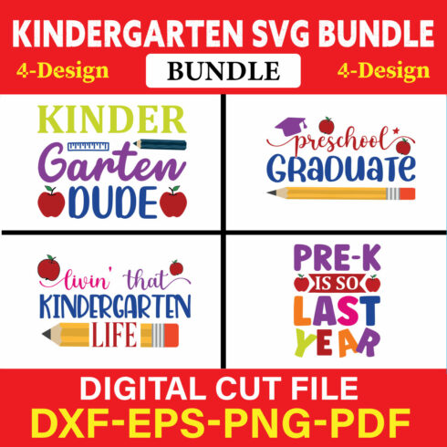 Kindergarten T-shirt Design Bundle Vol-4 cover image.