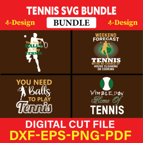 Tennis T-shirt Design Bundle Vol-5 cover image.